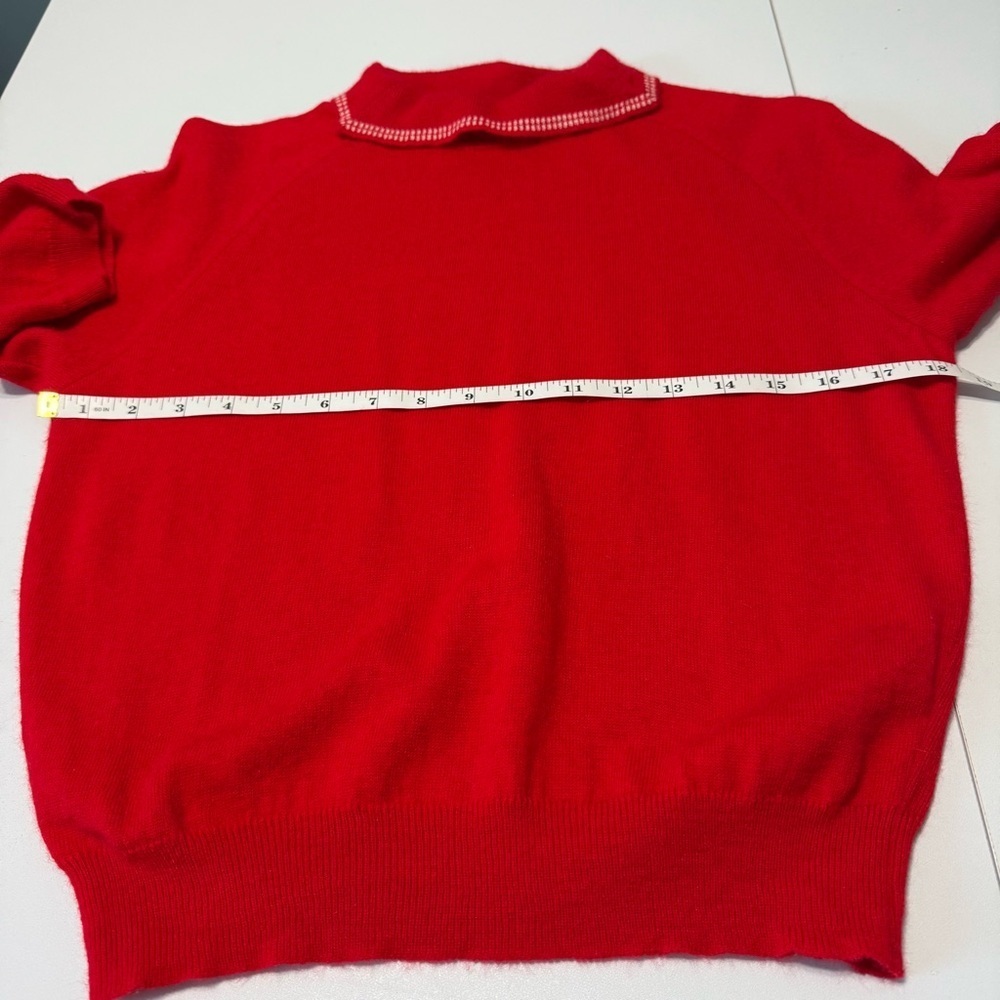 Jantzen Vintage Red Top Sweater Pullover Knit Mohair Alpaca Blend Size S - Picture 9 of 9